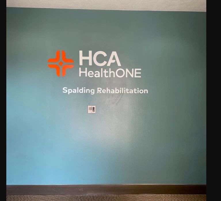 HCA HealthONE Spalding Rehabilitation interior lobby wall painting by National Painting Partners